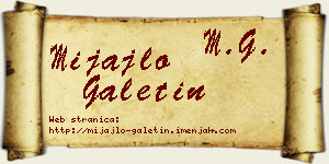 Mijajlo Galetin vizit kartica